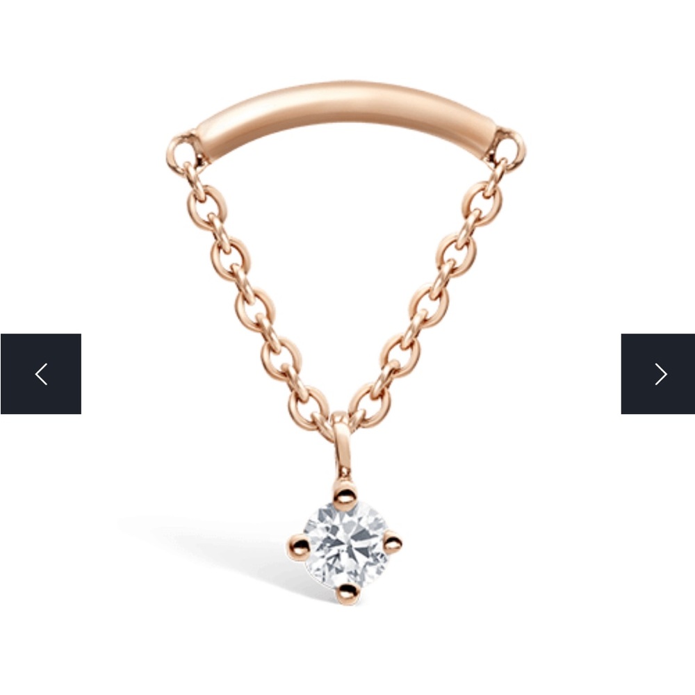 Maria Tash - diamond rose gold drape earring